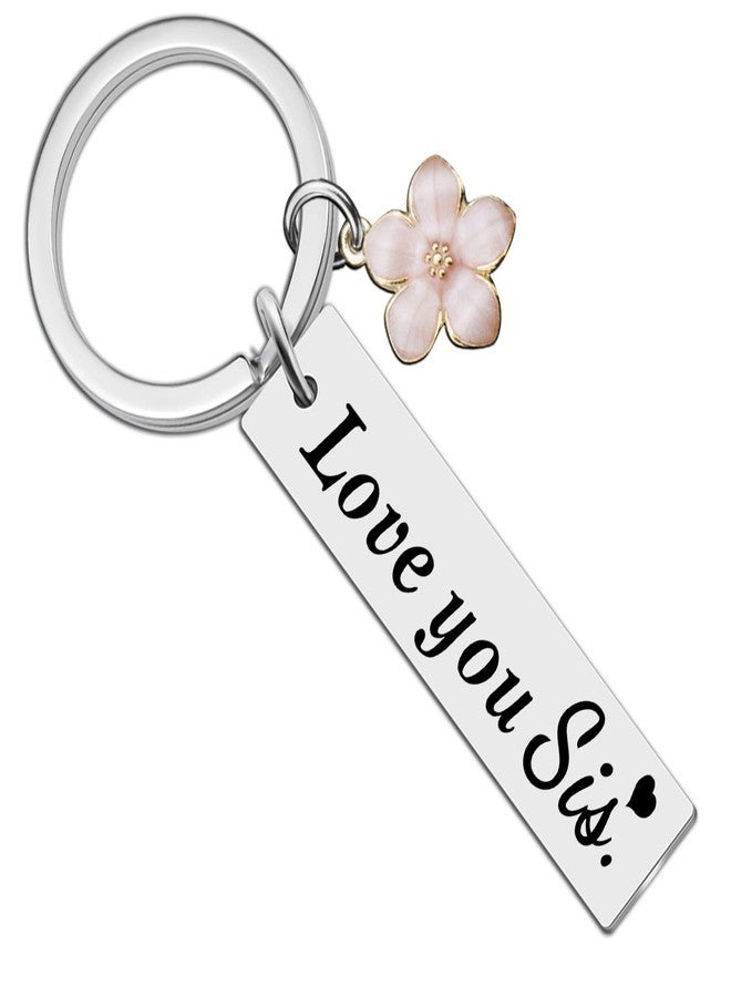Aisity Sister Keychain form Sister Cute Key Chain for Women Big Little Sisters Birthday Christmas Gifts for Her Women Teen Girls Stocking Stuffers,Love You Sis Keyring - Image 1